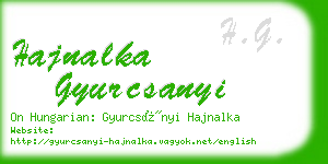 hajnalka gyurcsanyi business card